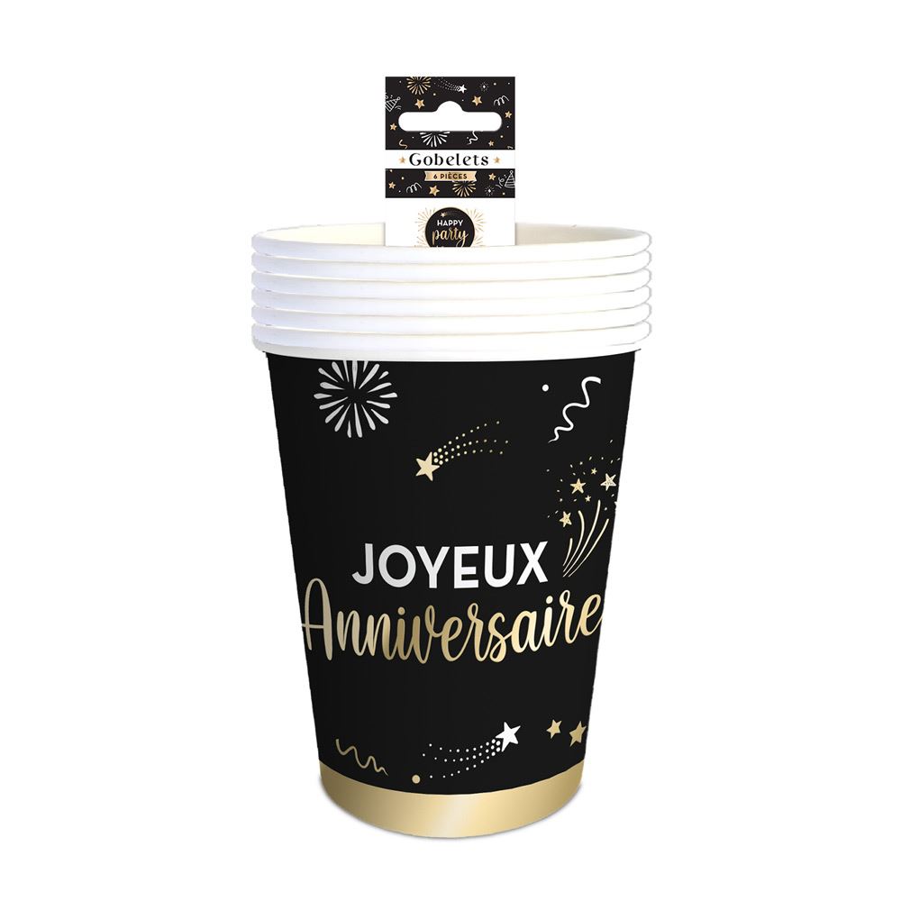Pack 6 gobelets happy party