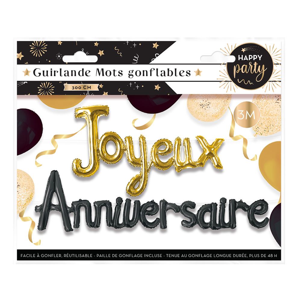 Guirlande mots anniversaire happy party