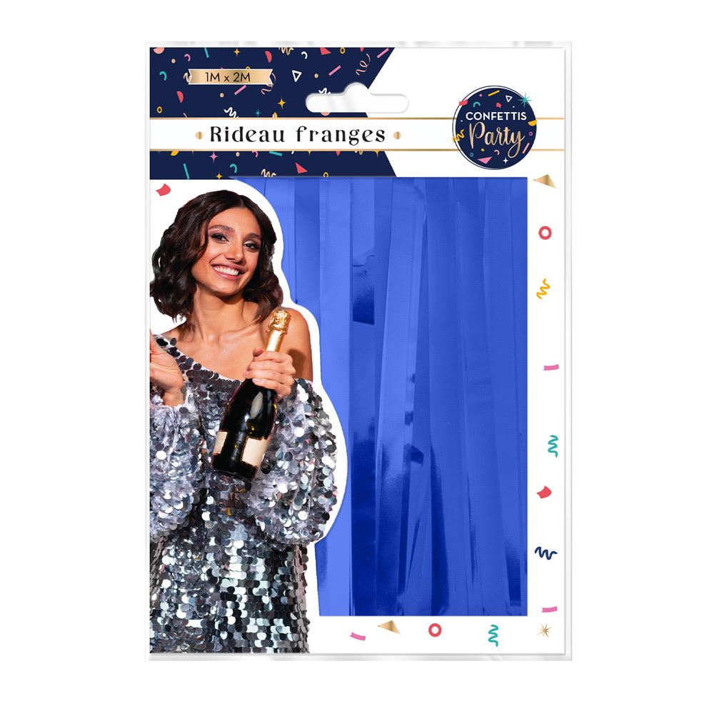 Rideau franges confettis party