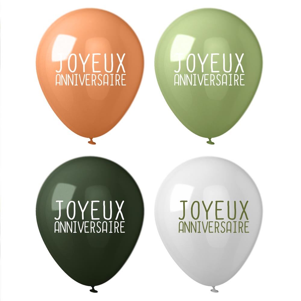 Sachet 8 ballons anniv jungle party