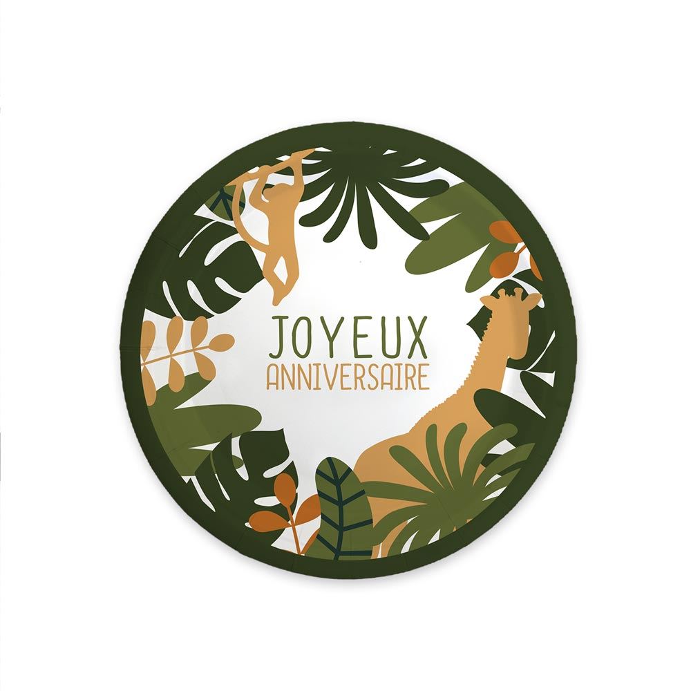 Pack 6 assiettes anniv jungle party