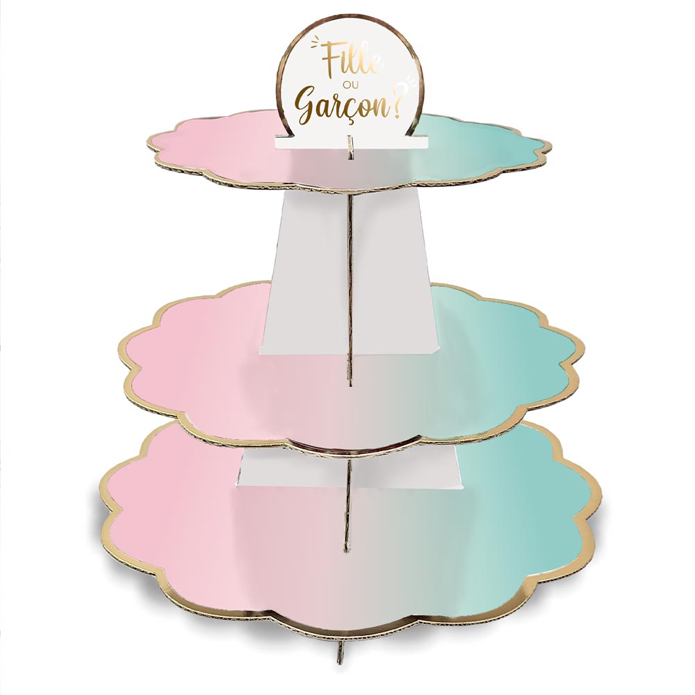 Presentoir petits-fours gender reveal