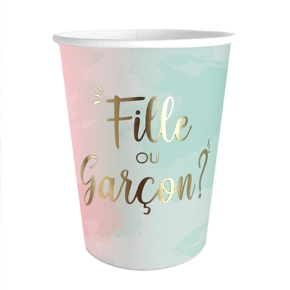 Pack 6 gobelets gender reveal