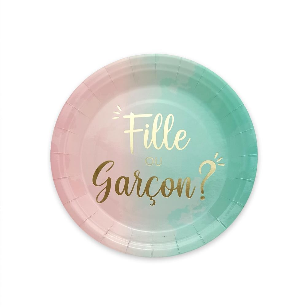 Pack 6 assiettes gender reveal