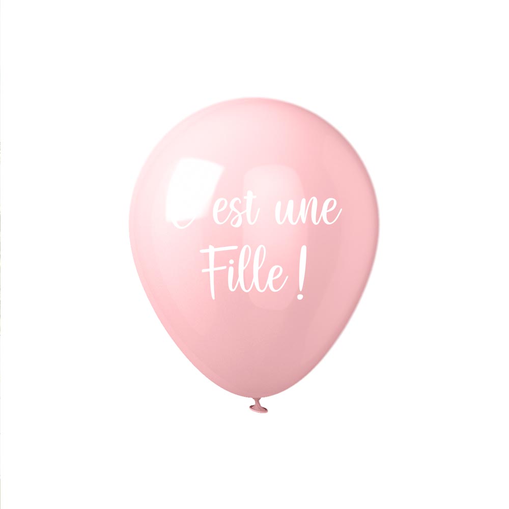 Sachet 8 ballons gender reveal fille