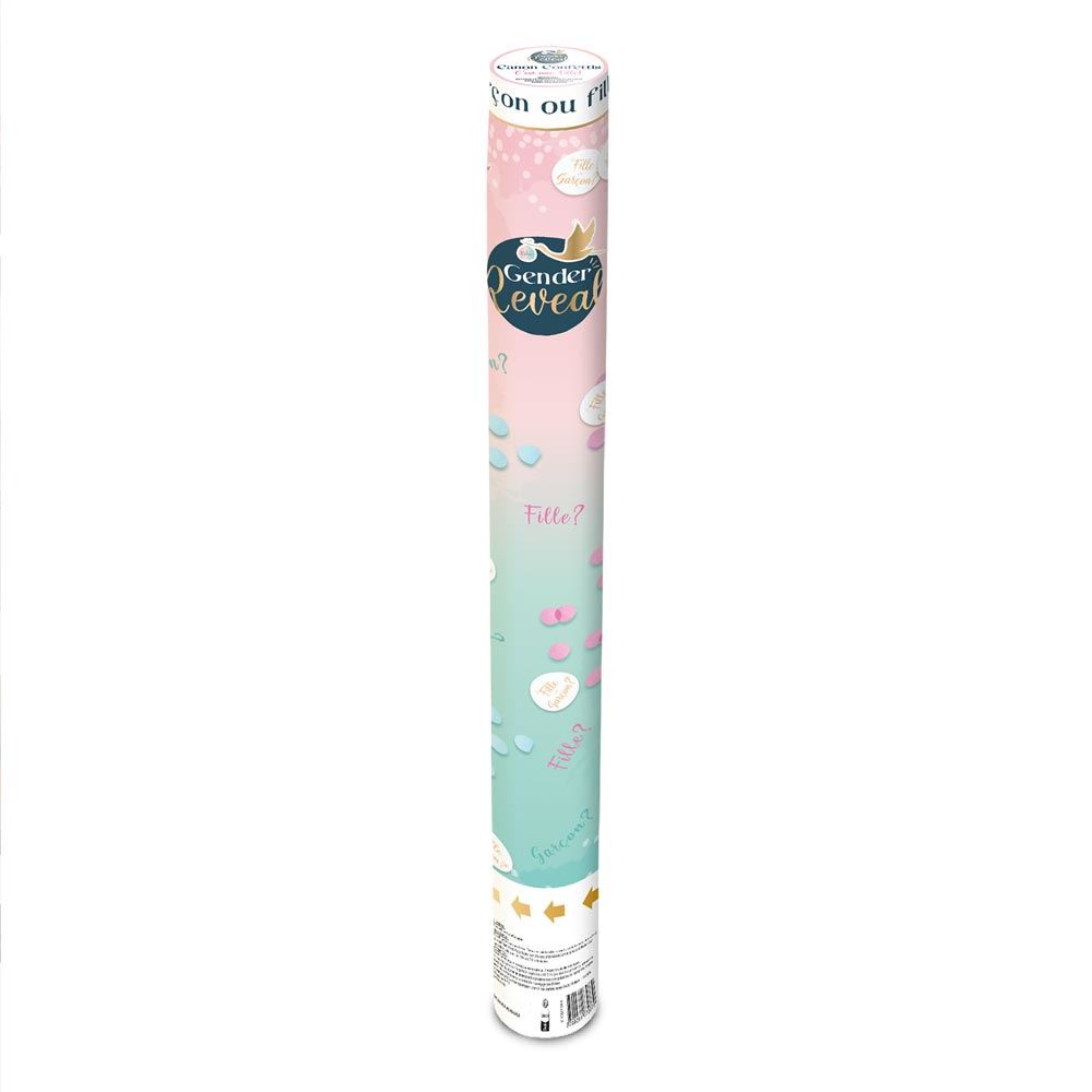 Canon confettis geant gender reveal fille