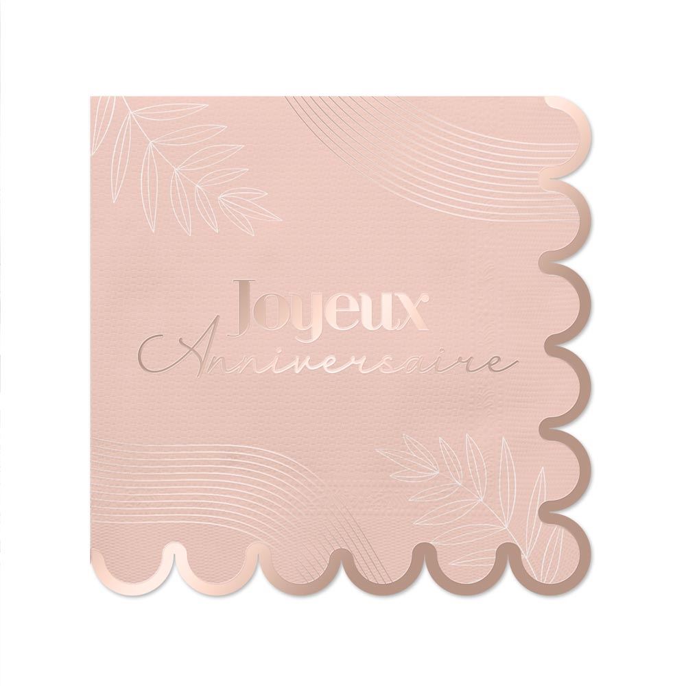 Pack 10 serviettes party blush