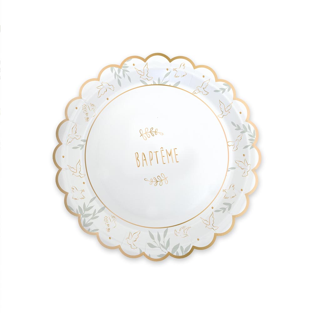 Pack 6 assiettes bapteme