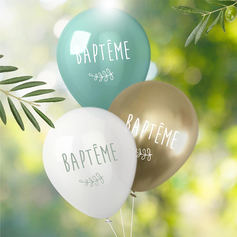 Sachet 8 ballons bapteme