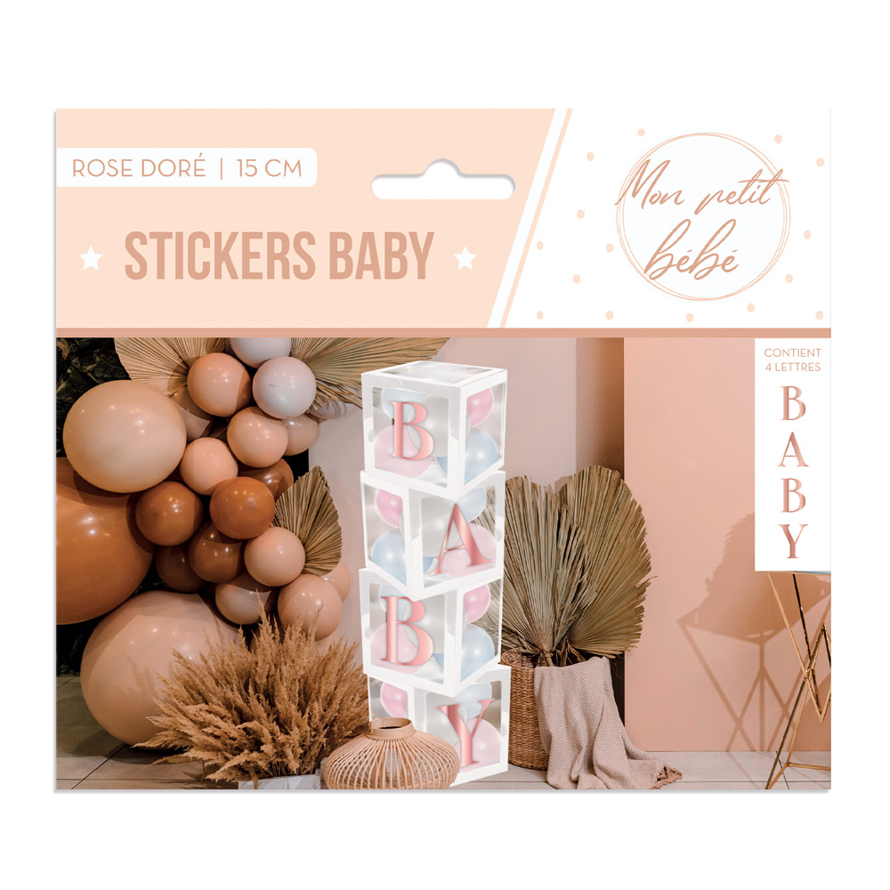 Stickers baby rose dore