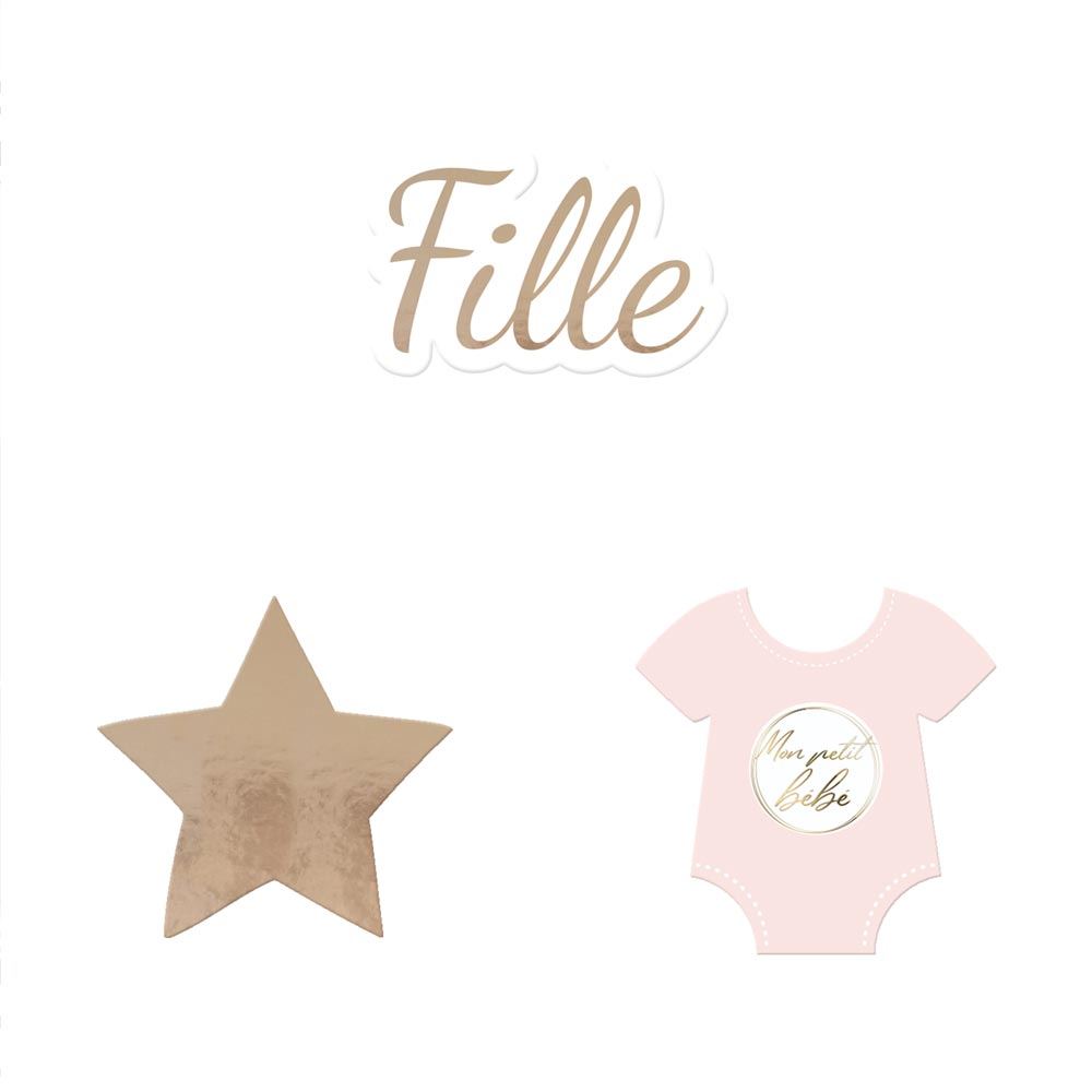 Trio deco de table baby fille