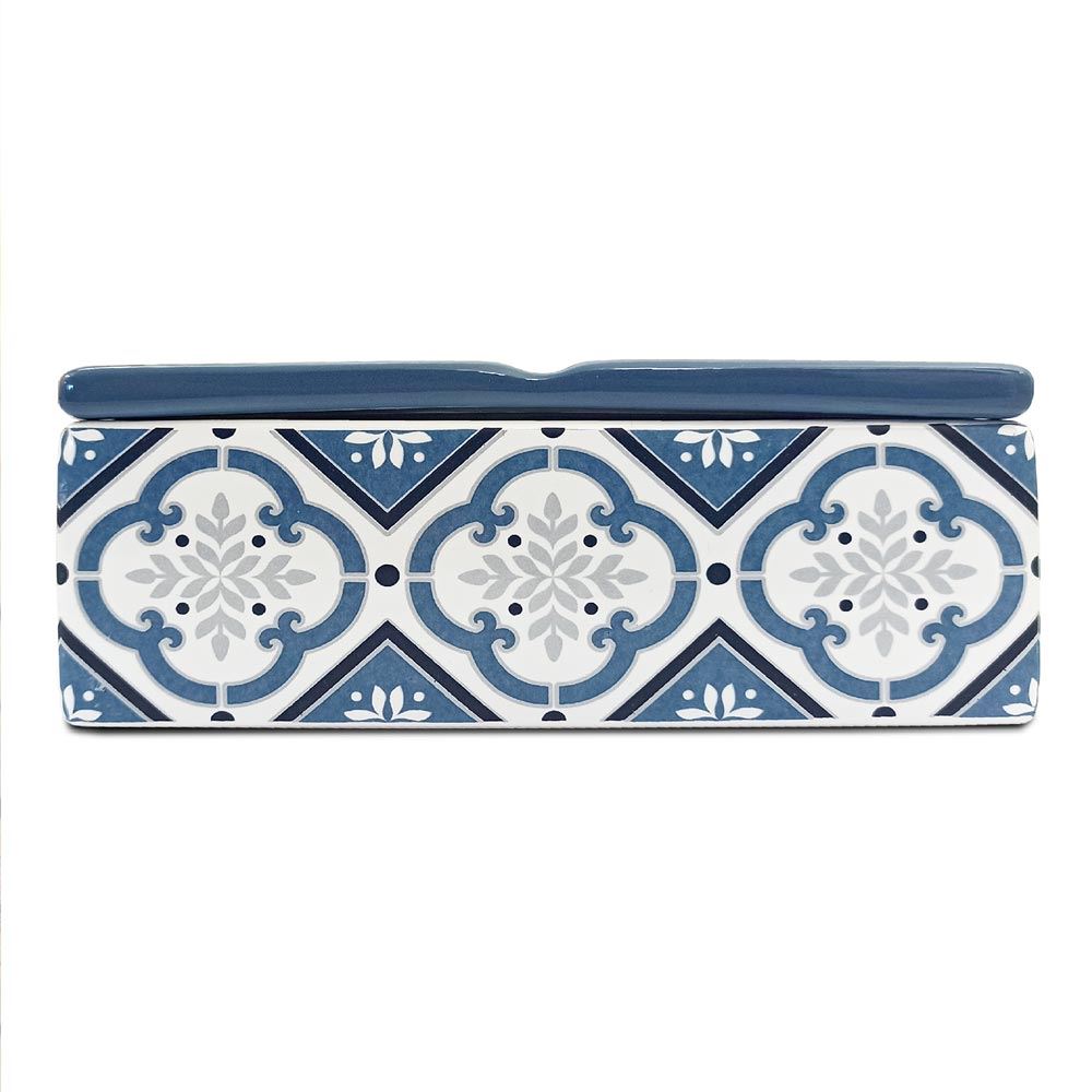 Cendrier carre geant carreaux bleus