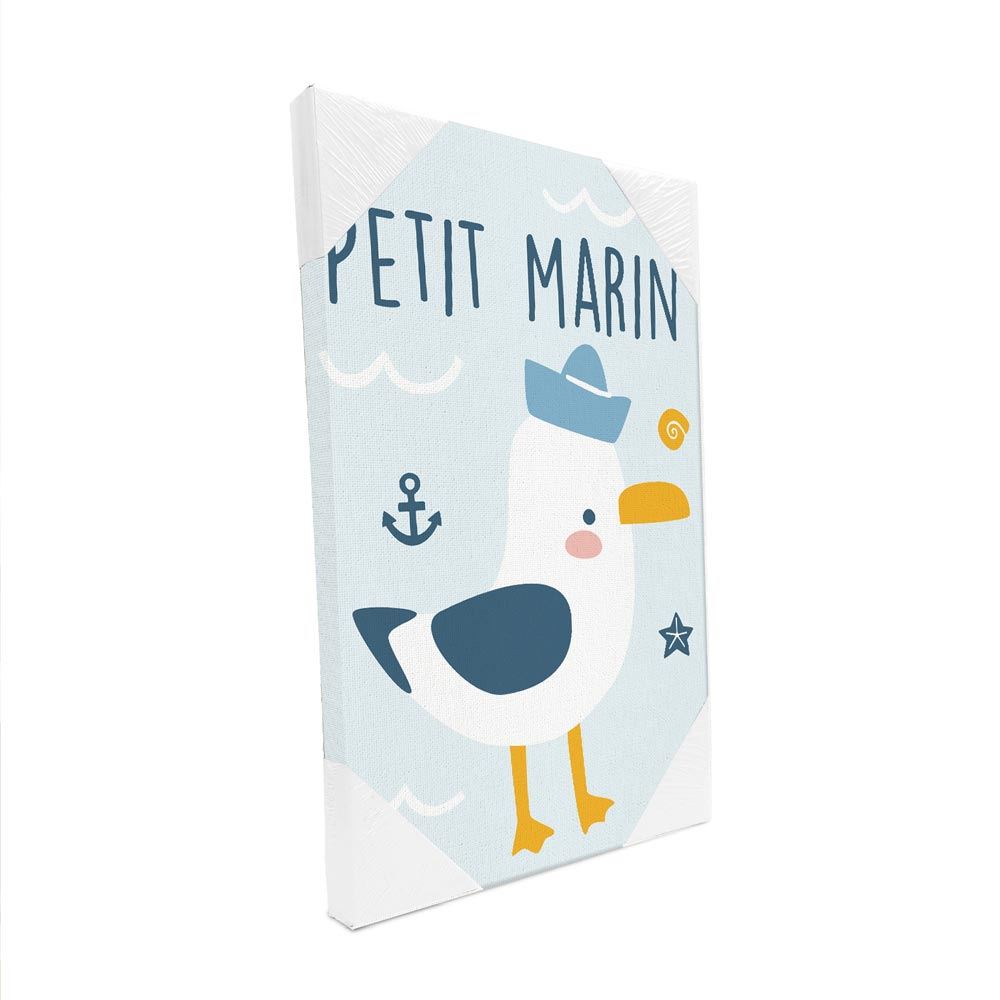 Toile mouette "petit marin" 20x30cms