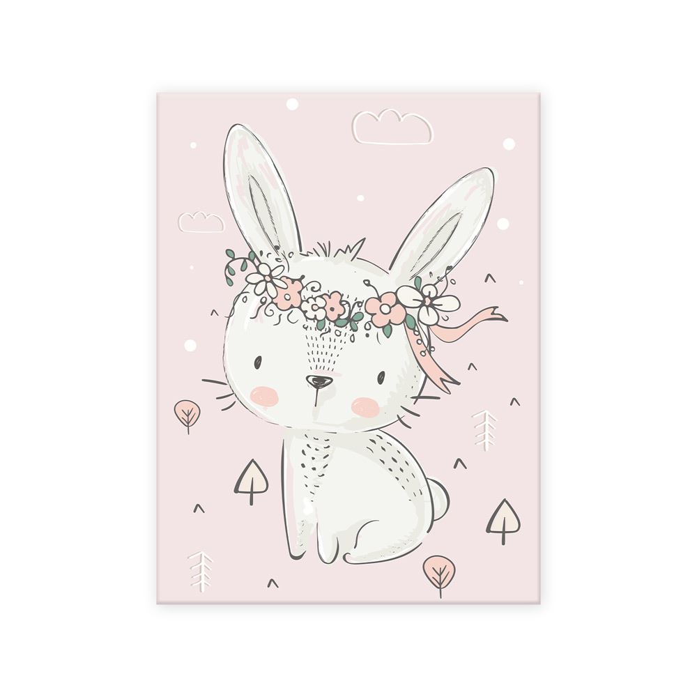 Toile lapin fleurs 30x40cms