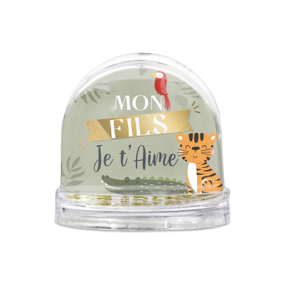 Boule a neige "mon fils..." tigre