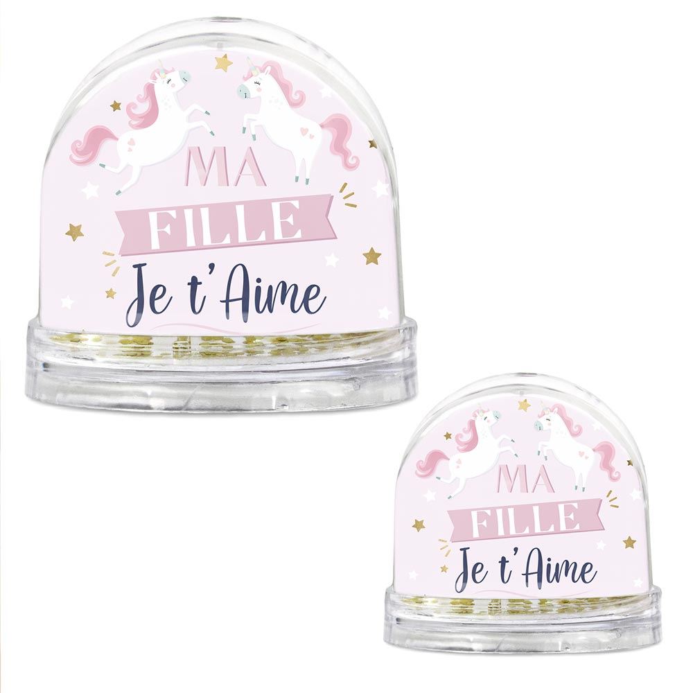 Boule a neige "ma fille..."licorne