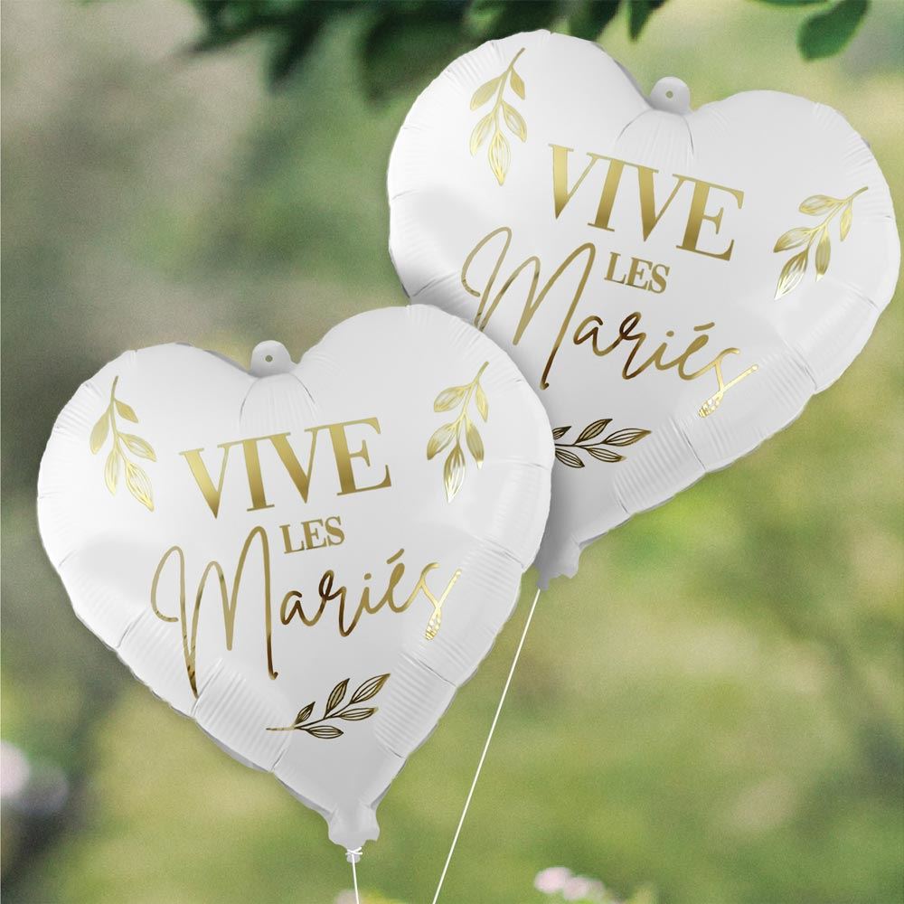 Ballon metallique "vive les maries"