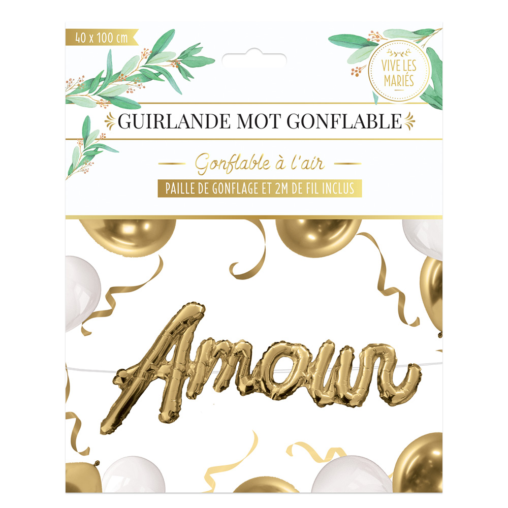 Guirlande mot gonflable "amour"