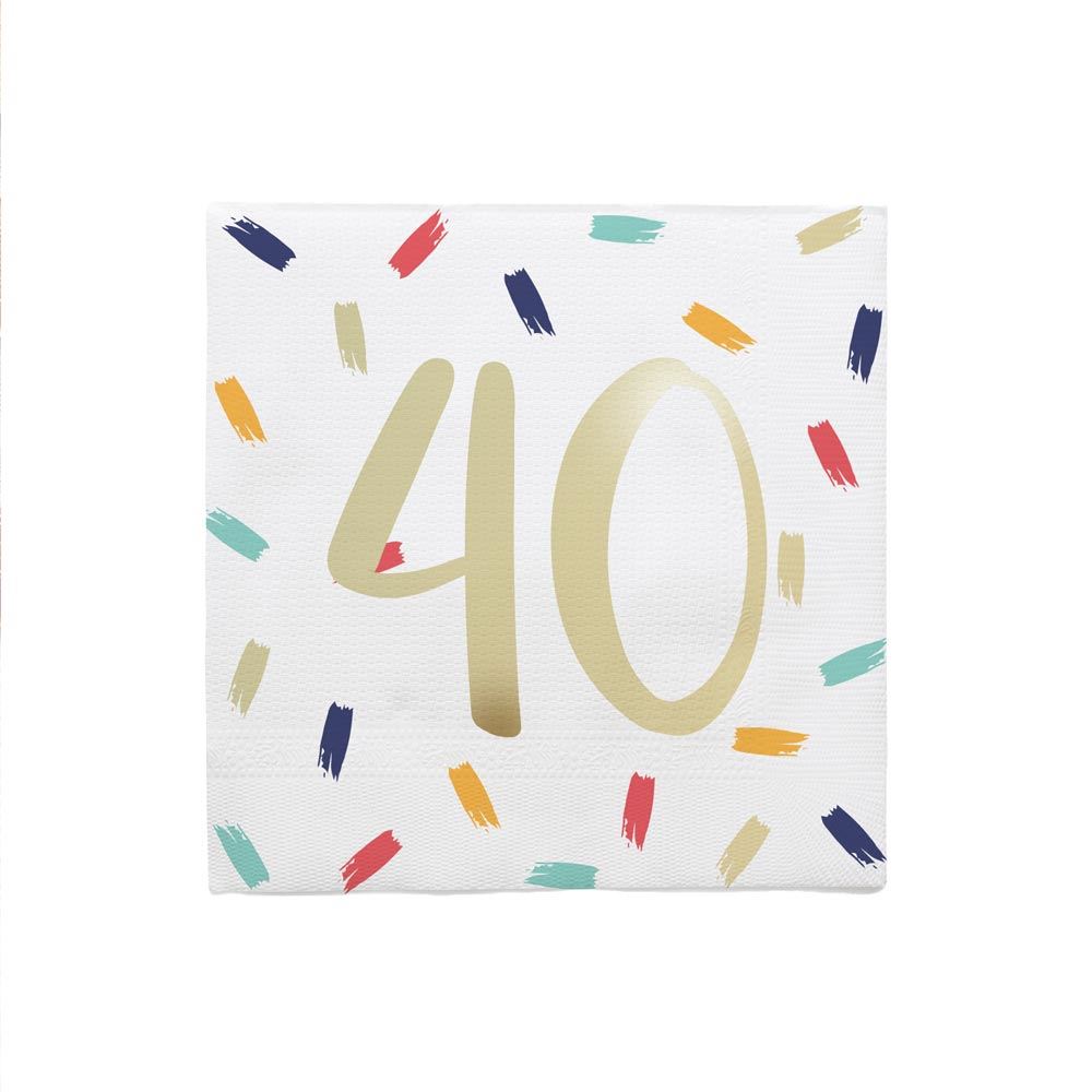 Pack 10 serviettes 40ans