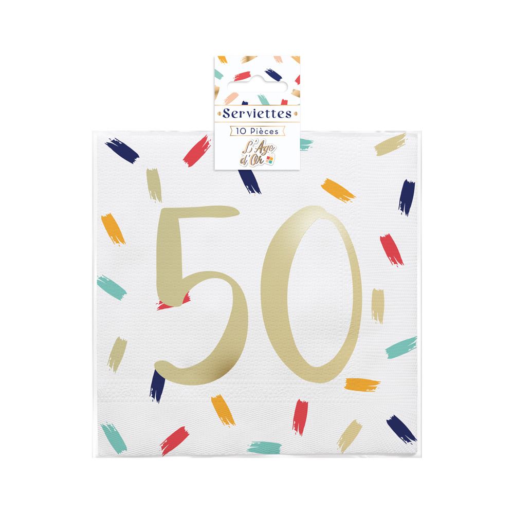Pack 10 serviettes 50aine