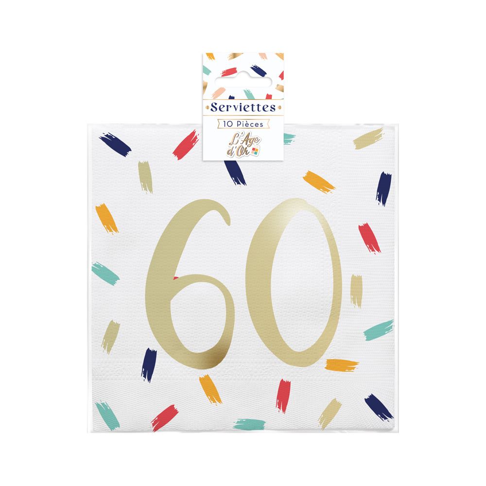 Pack 10 serviettes 60aine