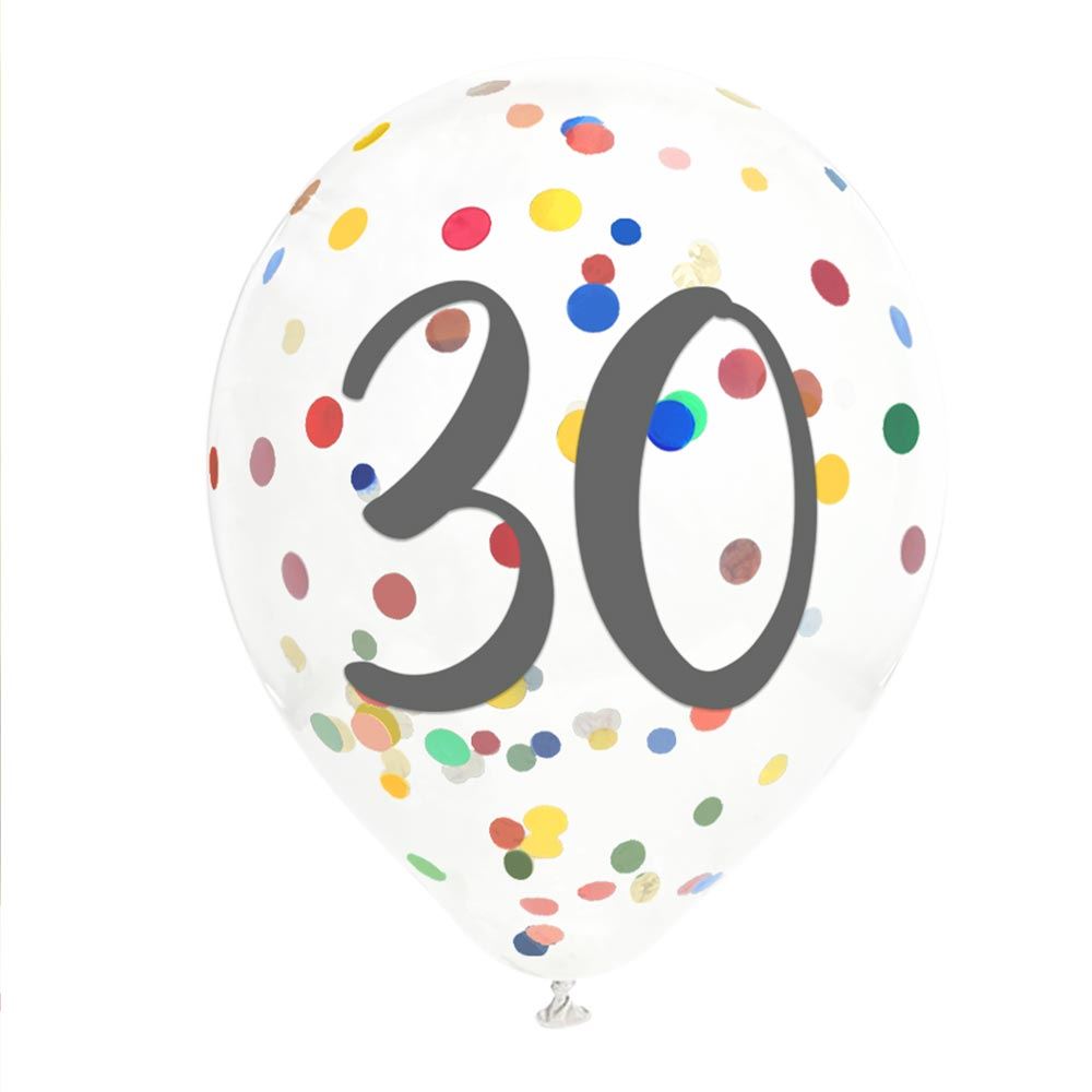 Sachet 6 ballons confettis 30