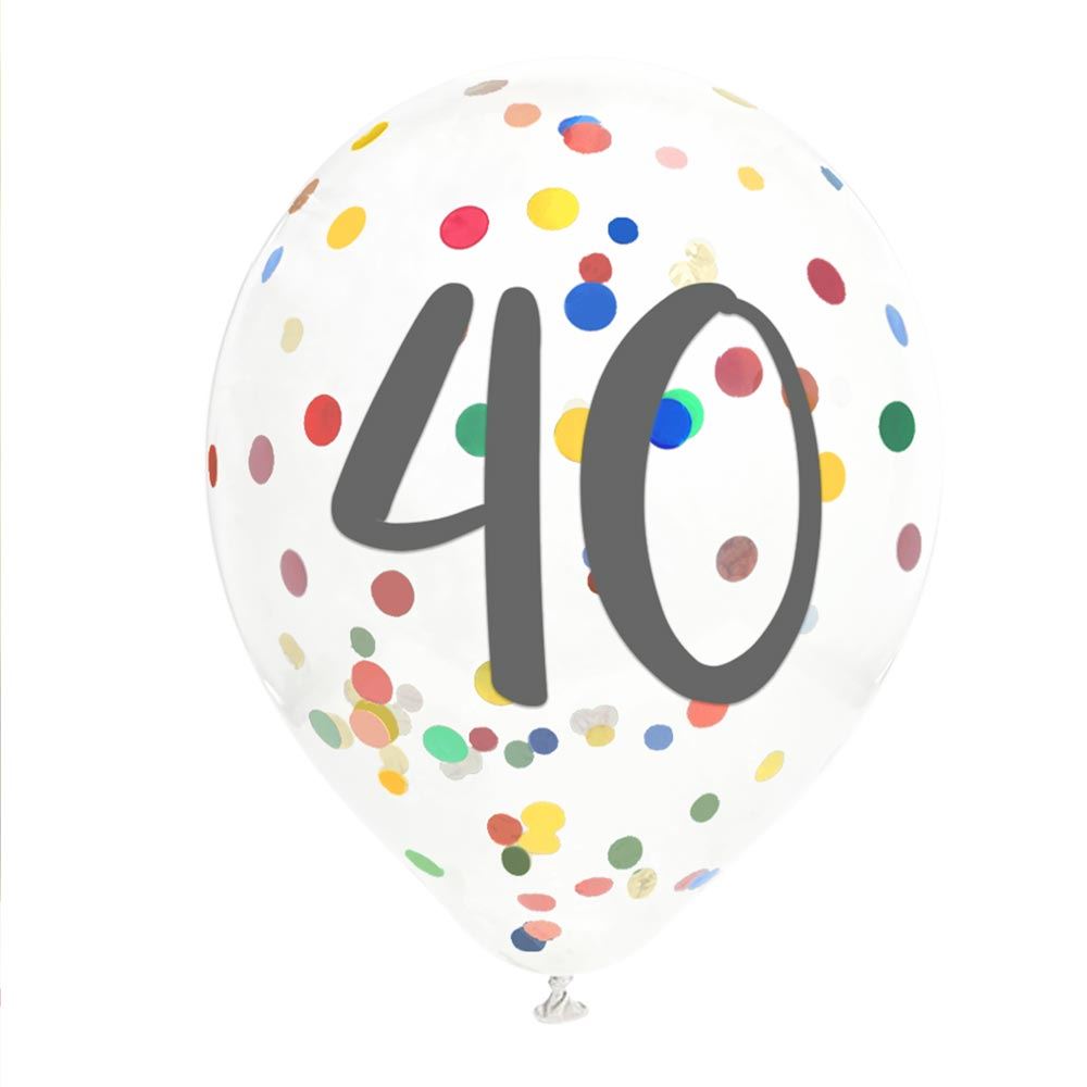 Sachet 6 ballons confettis 40