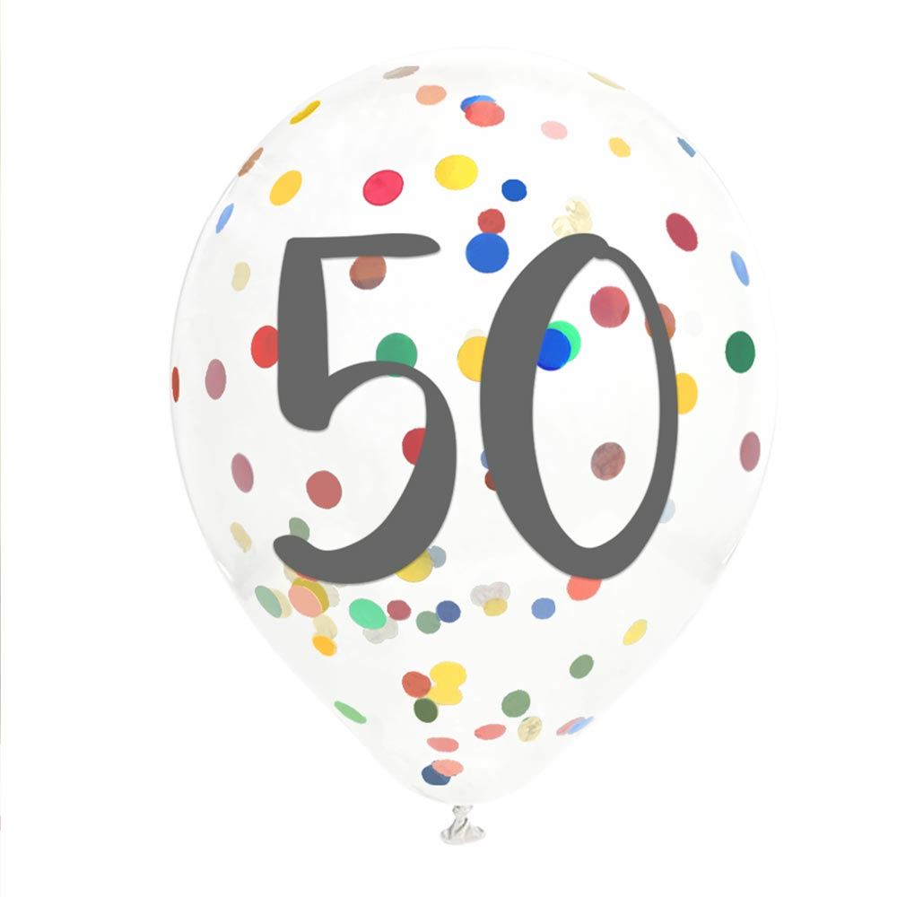 Sachet 6 ballons confettis 50