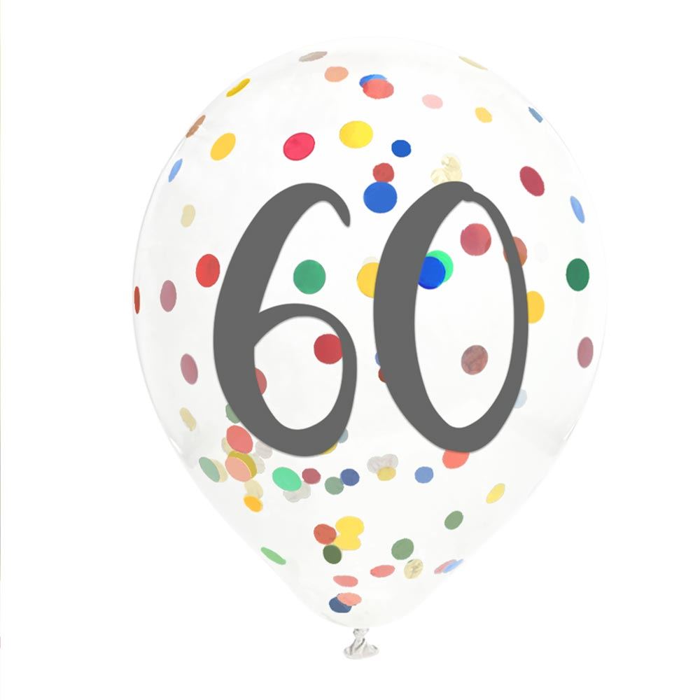 Sachet 6 ballons confettis 60