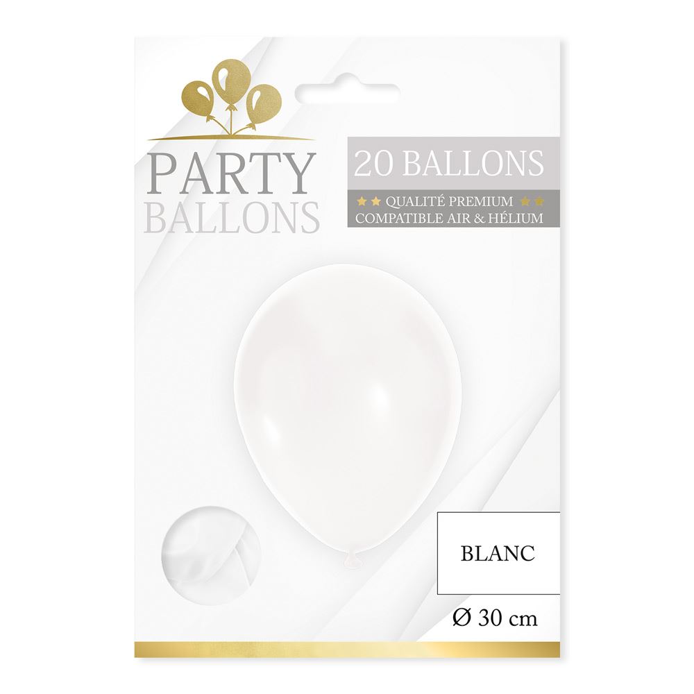 Sachet 20 ballons blanc