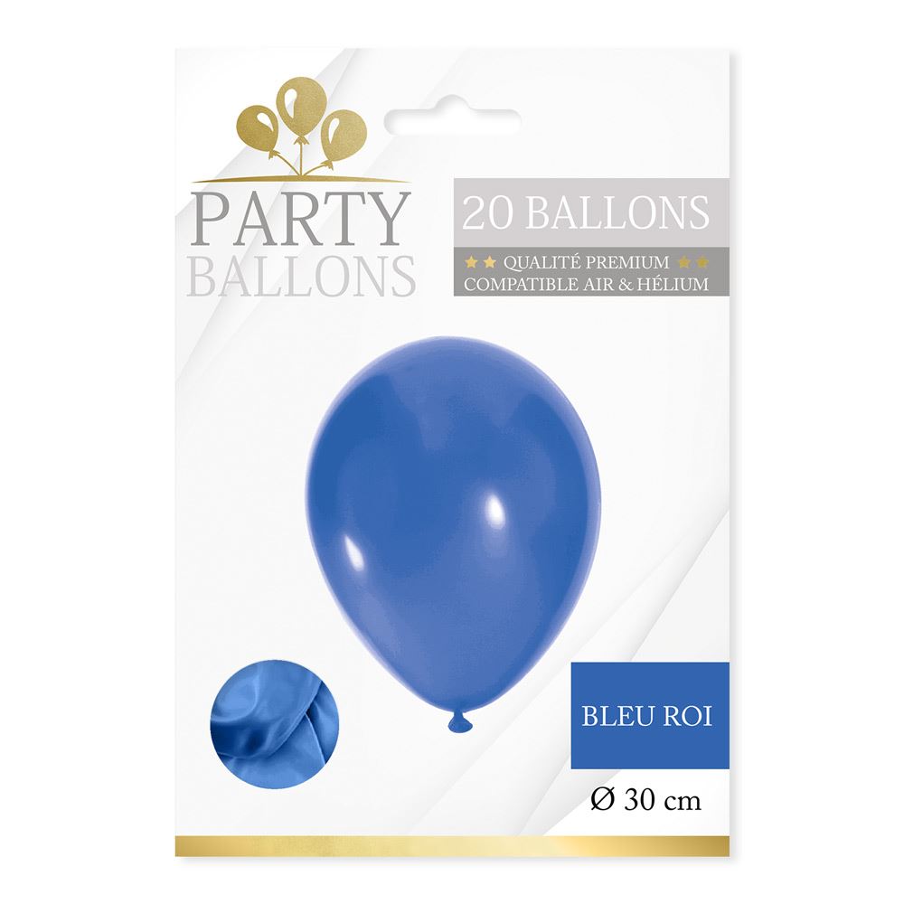 Sachet 20 ballons bleu roi