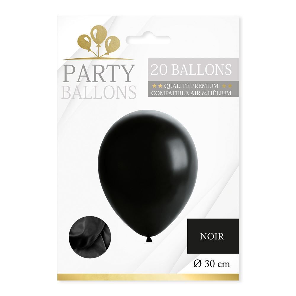 Sachet 20 ballons noir