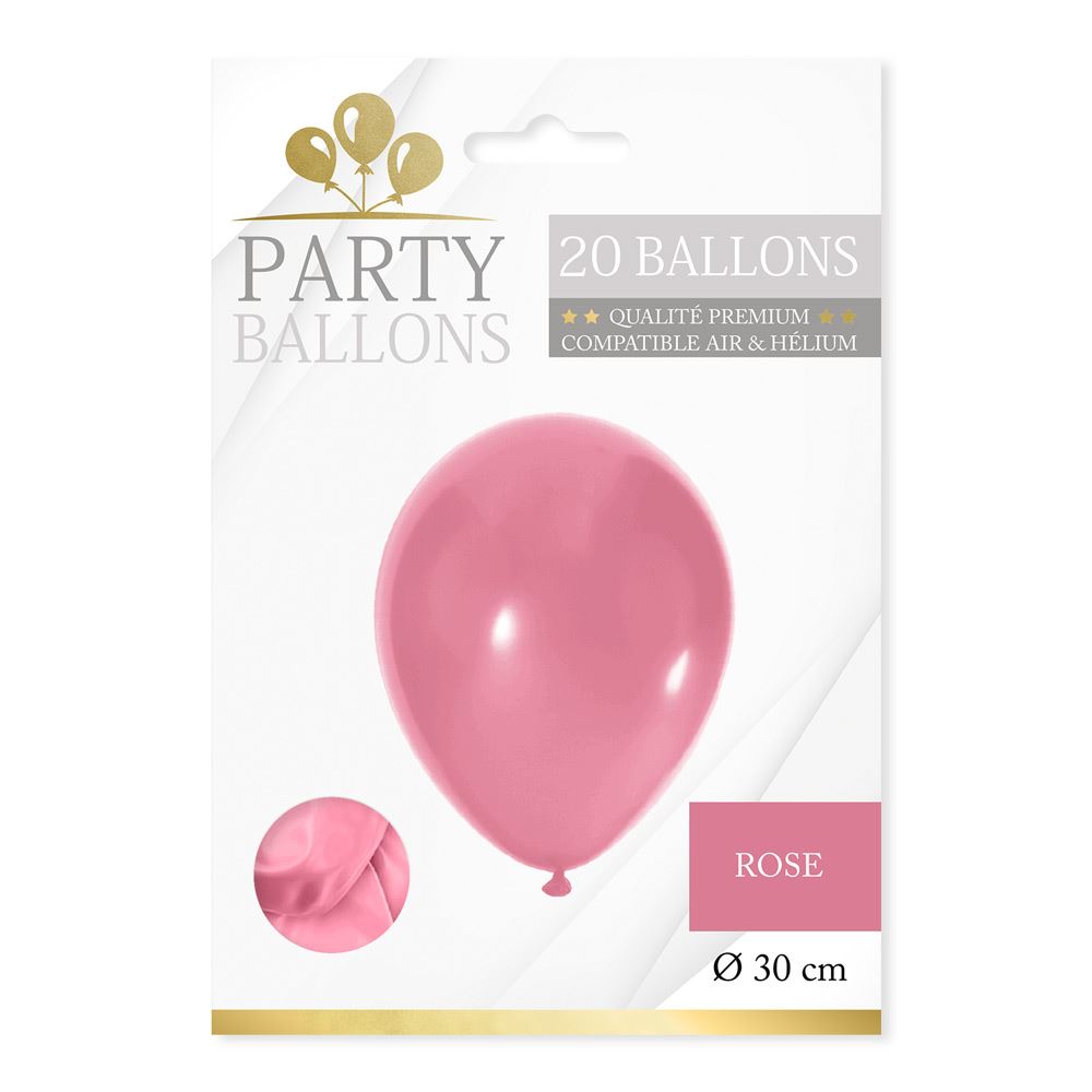 Sachet 20 ballons rose