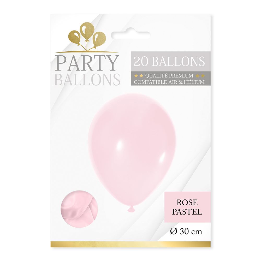 Sachet 20 ballons rose pastel
