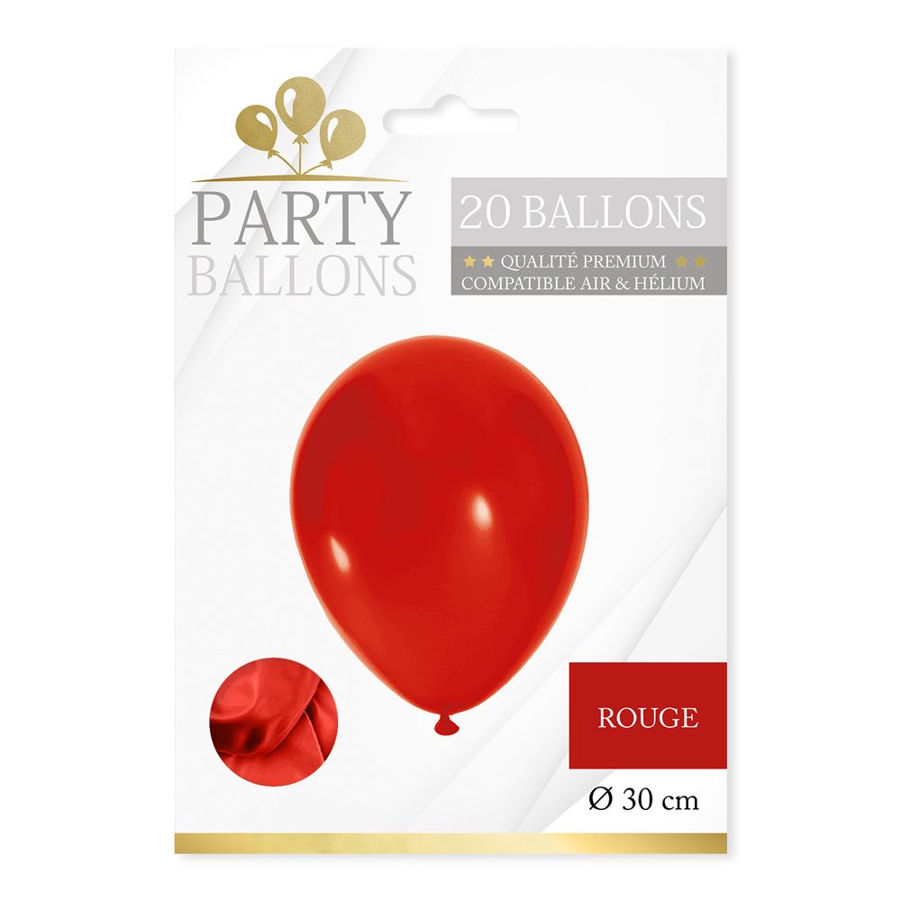 Sachet 20 ballons rouge
