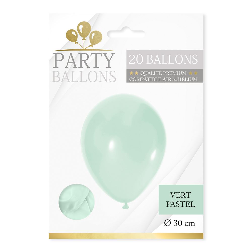 Sachet 20 ballons vert pastel