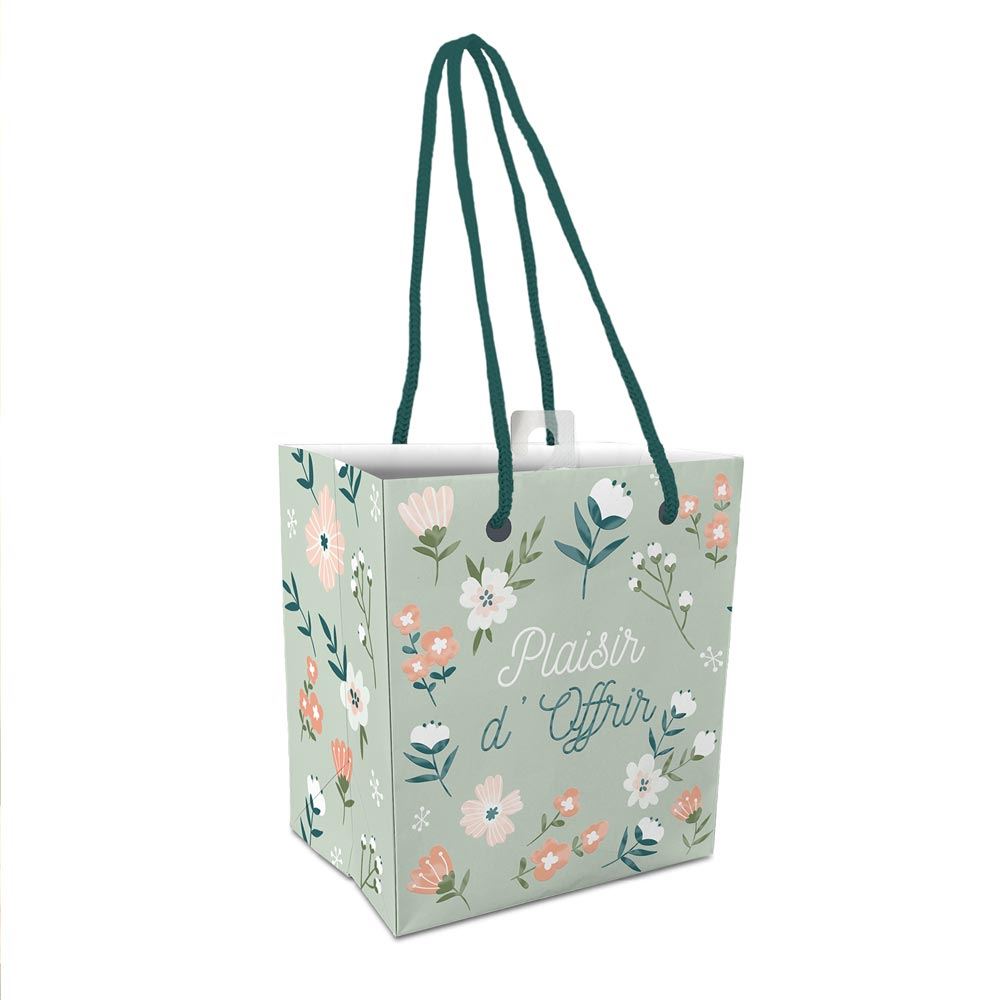 Pochette cadeau  "mug" fleurs