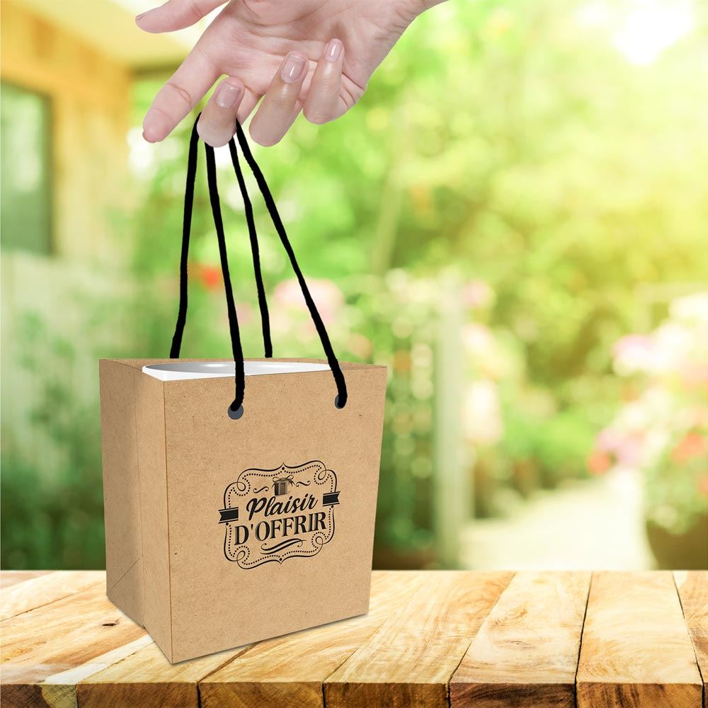 Pochette cadeau  "mug" kraft