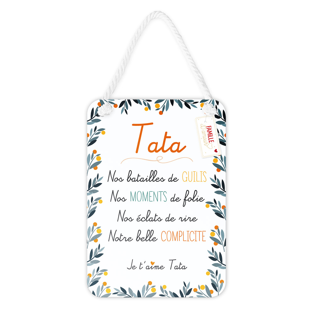 Plaque affective "je t aime tata"