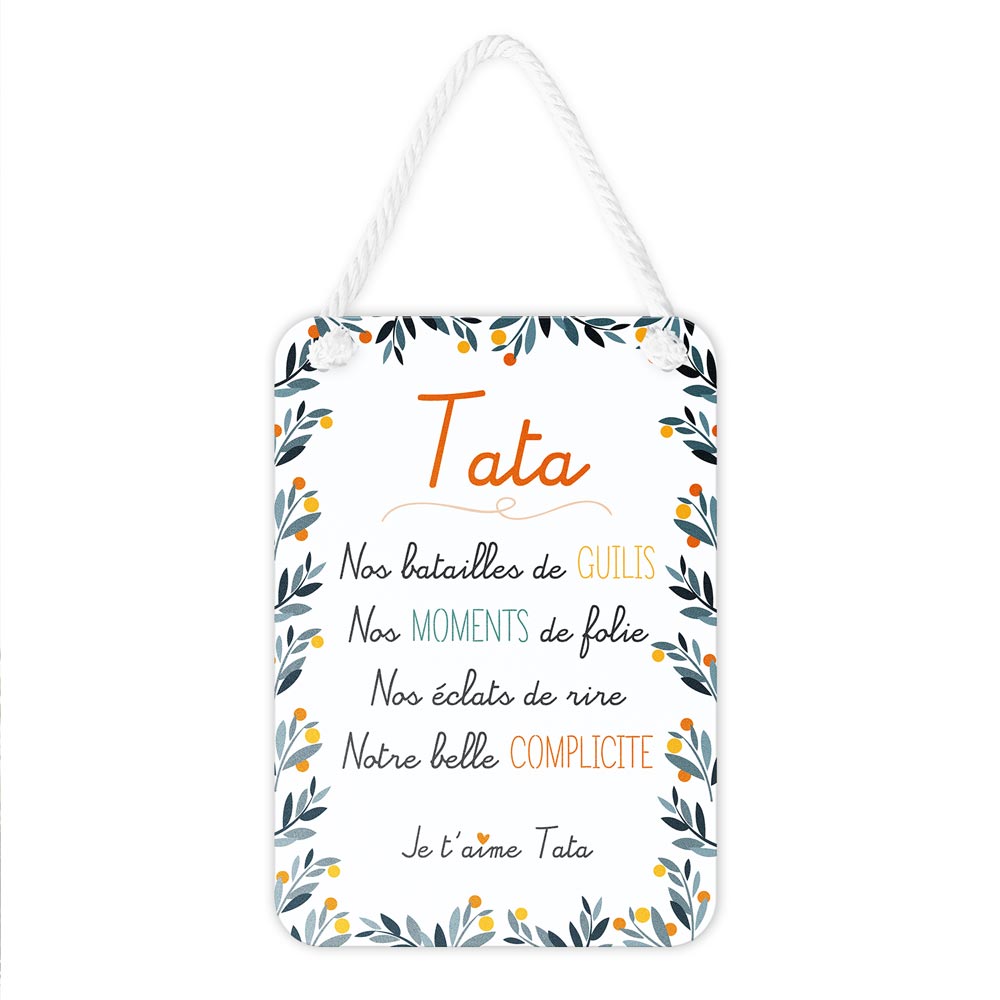 Plaque affective "je t aime tata"