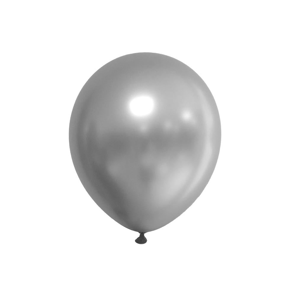 Sachet 10 ballons argent metal