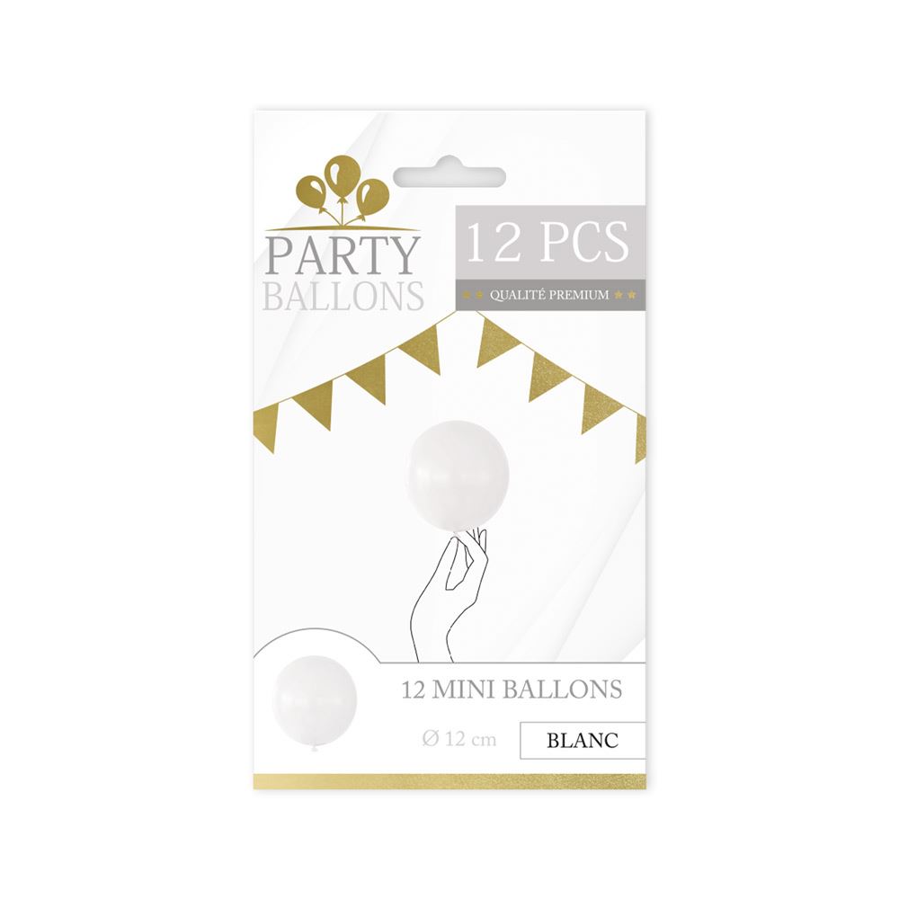 Sachet12 mini ballons blancs