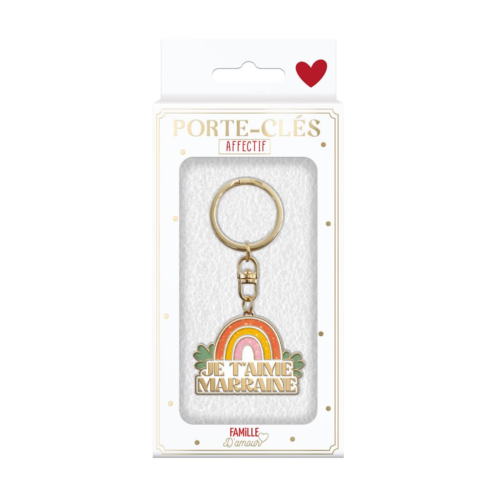 Porte cle "je t aime marraine"