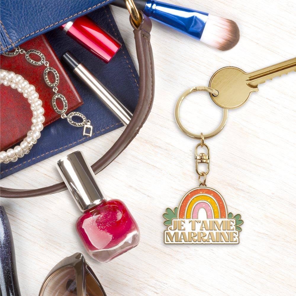 Porte cle "je t aime marraine"