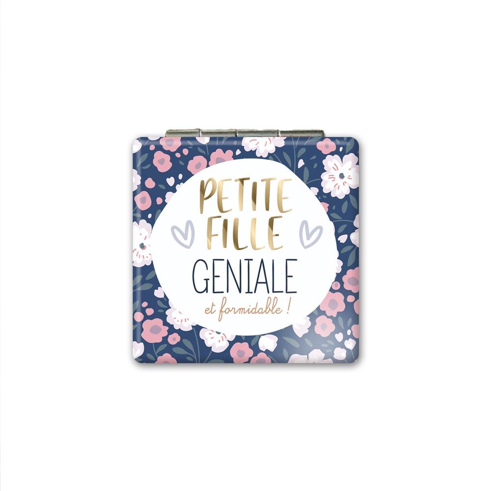 Miroir de poche "petite fille geniale"