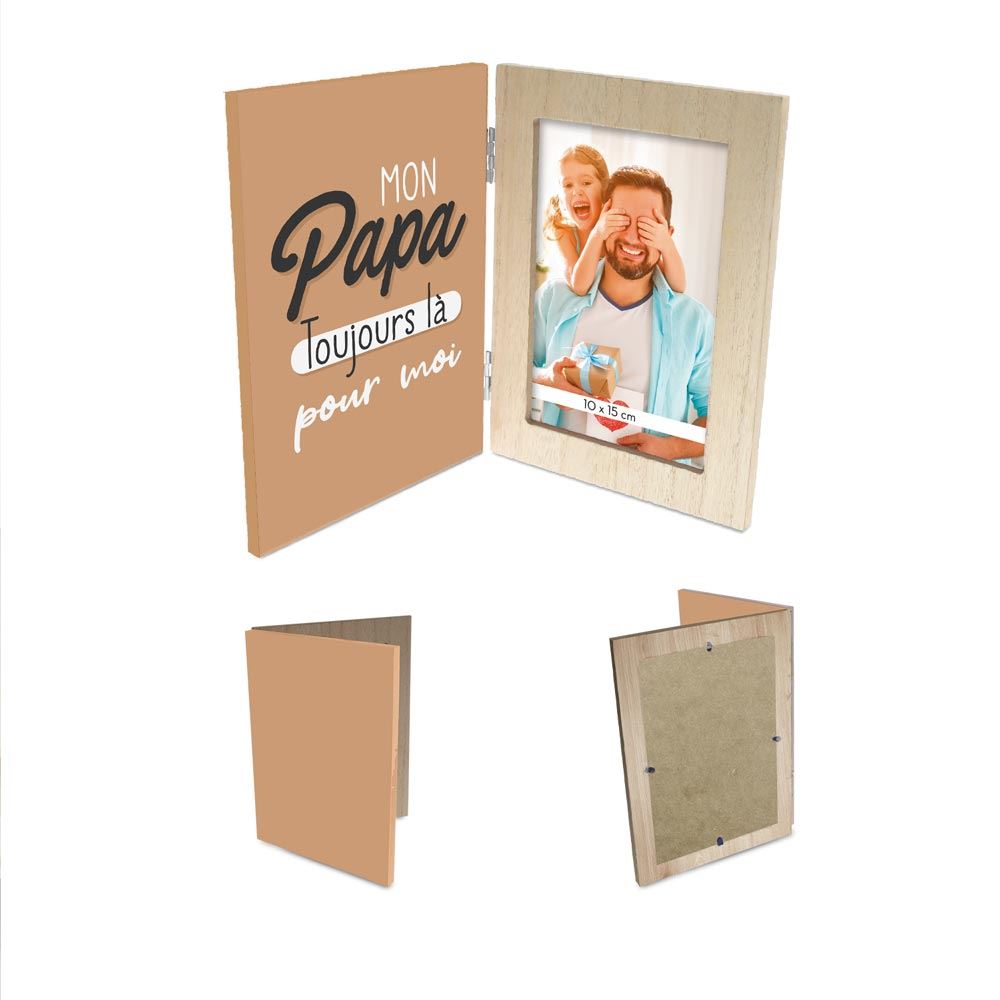 Cadre photo double "mon papa toujours la pour moi"