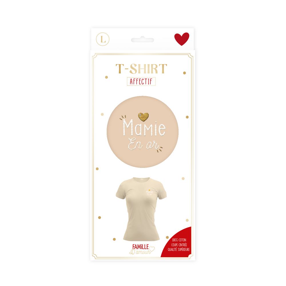 T shirt mamie en or taille l