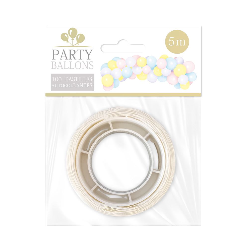 Sachet 100 pastilles autocollantes arche a ballons