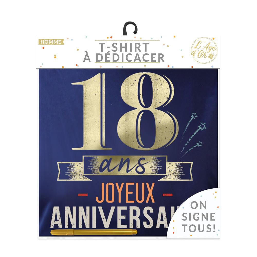 T-shirt a dedicacer homme 18 ans