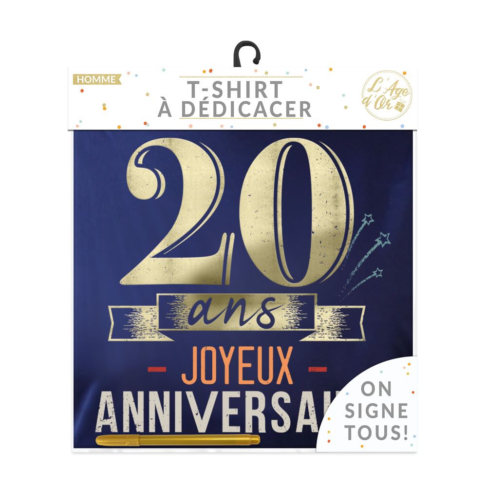 T-shirt a dedicacer homme 20 ans